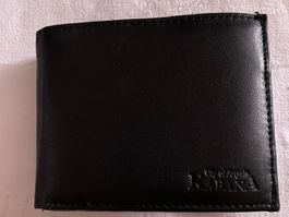 Portmonee Portemonnaie Geldbörse schwarz Leder 51