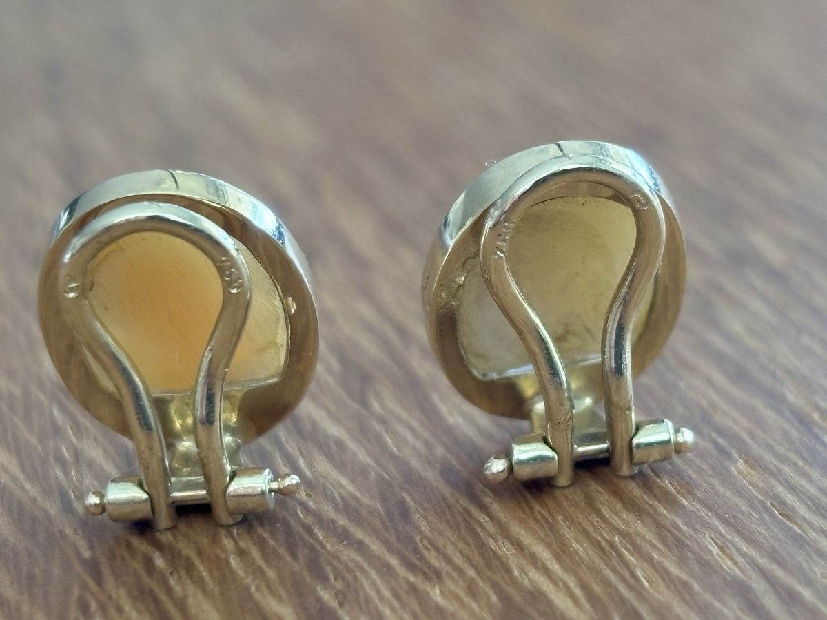 Orecchini pendenti & Orecchini a lobo: 18k gold and cameo earrings – Nuovo (secondo la descrizione) da Aarau venduto da banzinho 4