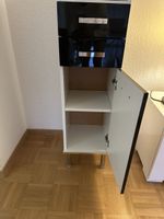 Badschrank weiss schwarz mit Schubladen