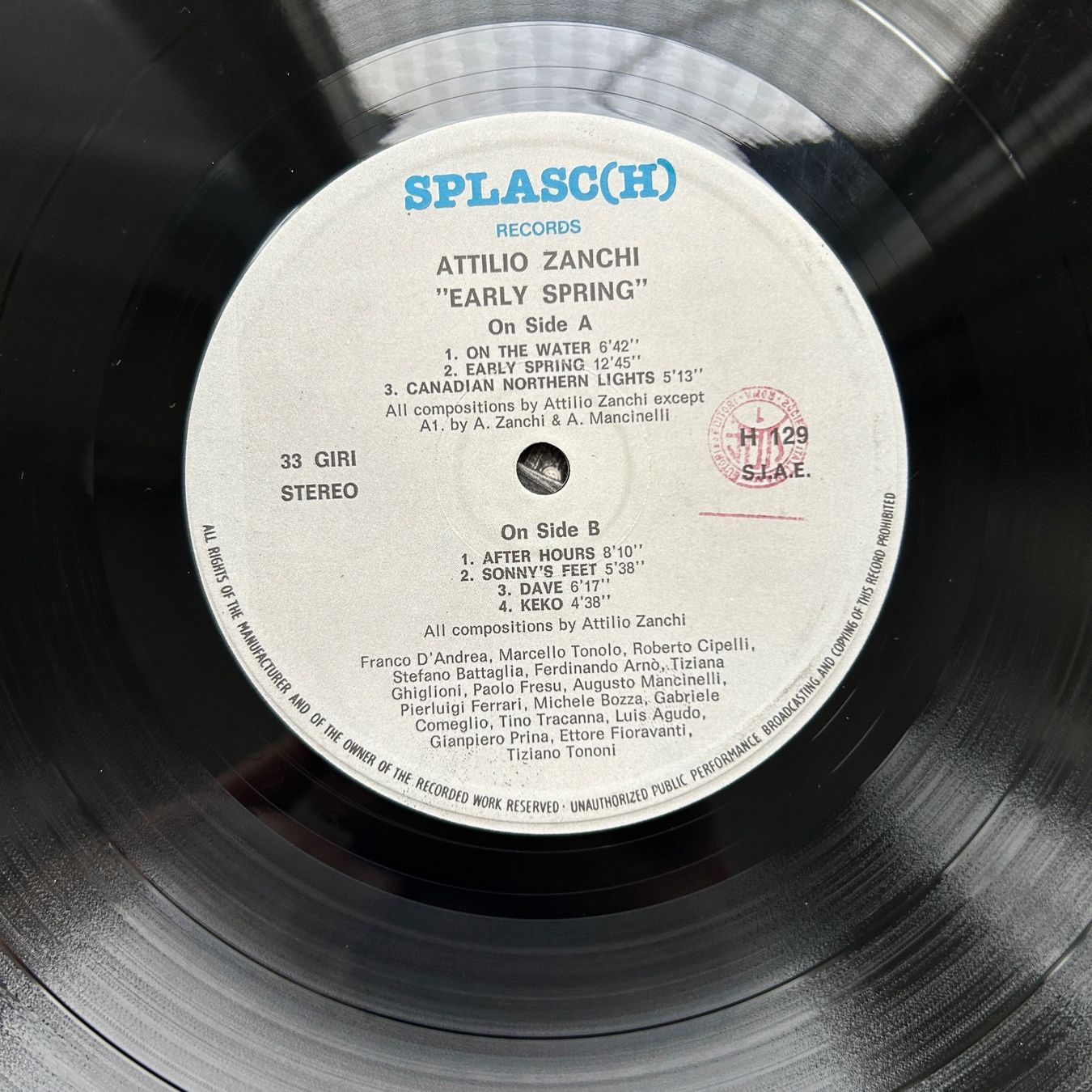 Dischi in vinile: Attilio Zanchi  Early Spring  LP – Usato da Lausanne venduto da Pask1 3