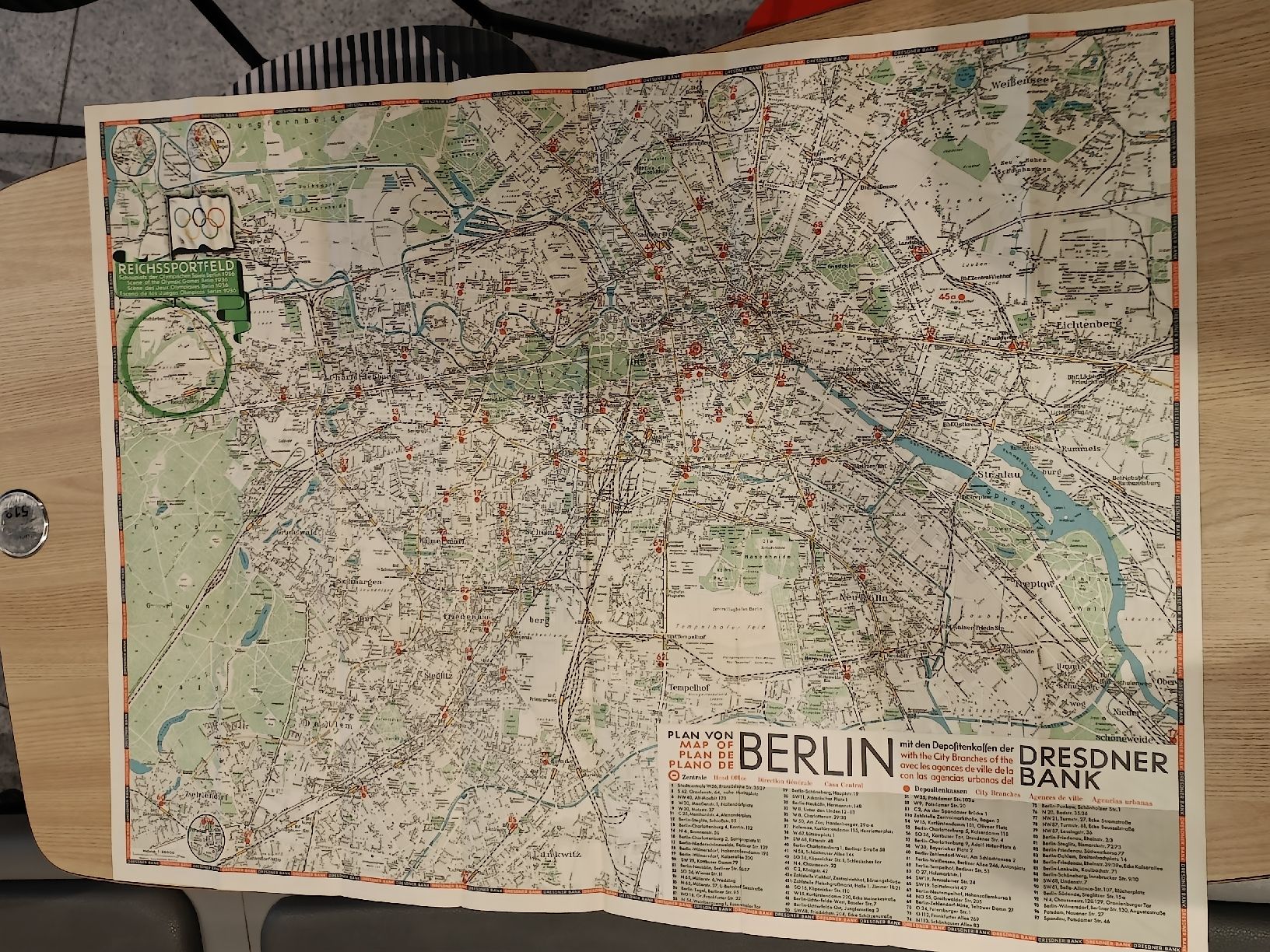 Dokumente: Litho Plan Prospekt / Berlin Olympiade 1936 – Gebraucht aus Brugg AG von Ente015 1