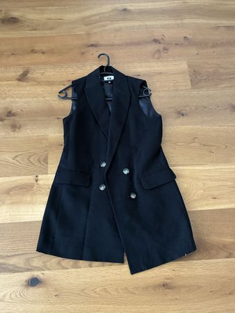 Langer Blazer Weste WE schwarz