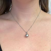 Pendentif perle noire de Tahiti authentique  argent 925