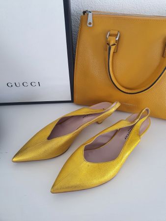 Schuhe Erica Rocchi, Größe 40, gold, Leder
