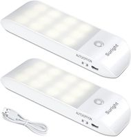 2 LED Nachtlicht mit Bewegungsmelder Aufladbar Schranklicht