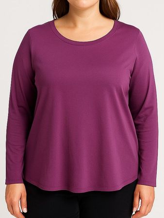 nr 51 Basic Longsleeve Gr L  42 Beere Violett weich rundhals