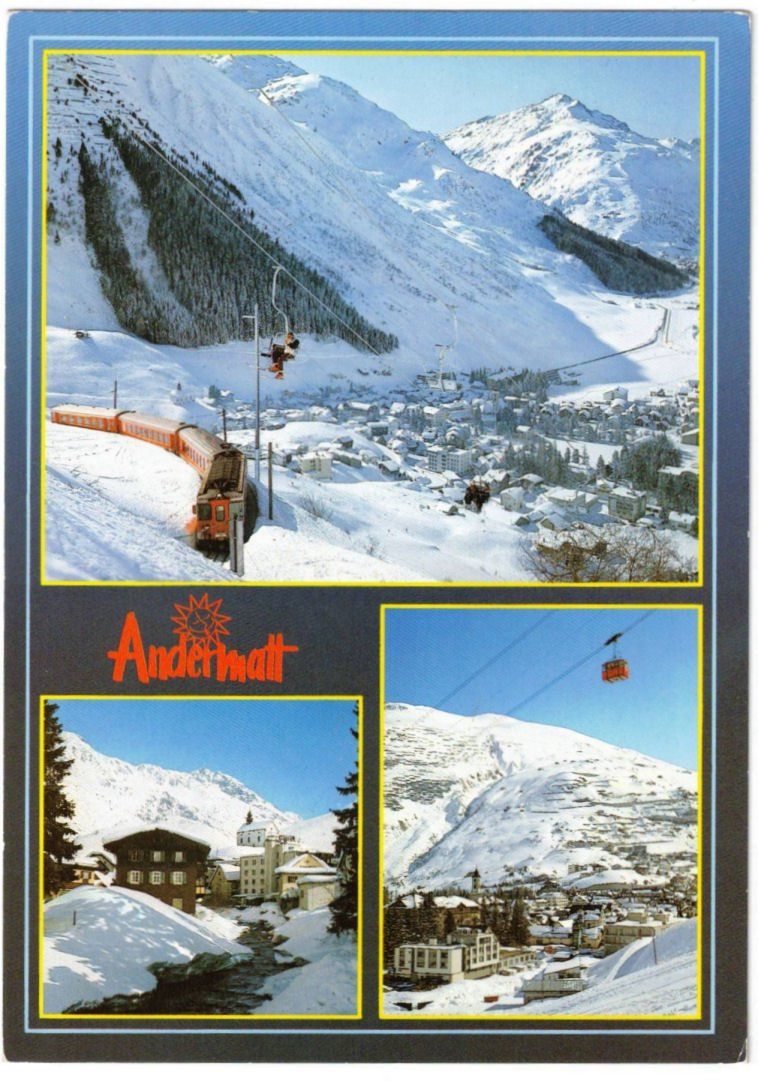 Cartoline postali: Andermatt - 3 Bild AK – Usato da Binningen venduto da Mountainrider