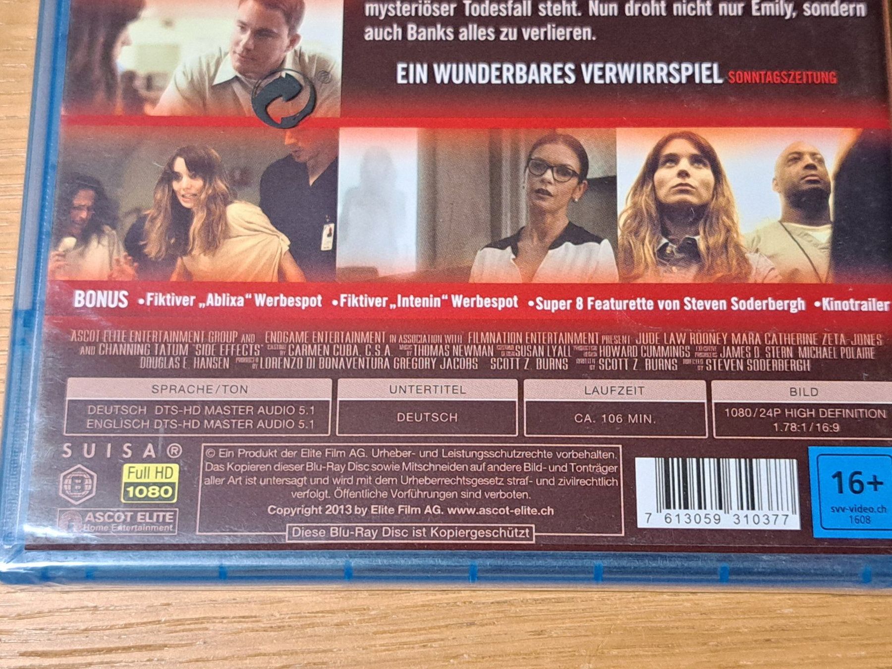 Tutti i DVDs: Blu-ray SIDE EFFECTS von Steven Soderbergh.   Noch neu! – Nuovo e nell'imballaggio originale da Unterseen venduto da Kanica 3