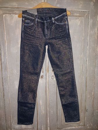 7 for all mankind . the skinny second skin metal fibre 28