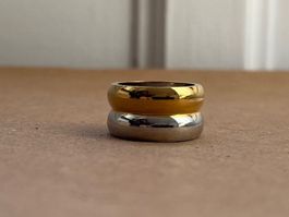 Parfois Gold Silber Metallring/Bague bicolore or argent