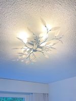 Deckenleuchte Chrom Optik mit Glasblättern gebraucht