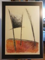 Abstraktes Kunstwerk in kräftigen Rottönen