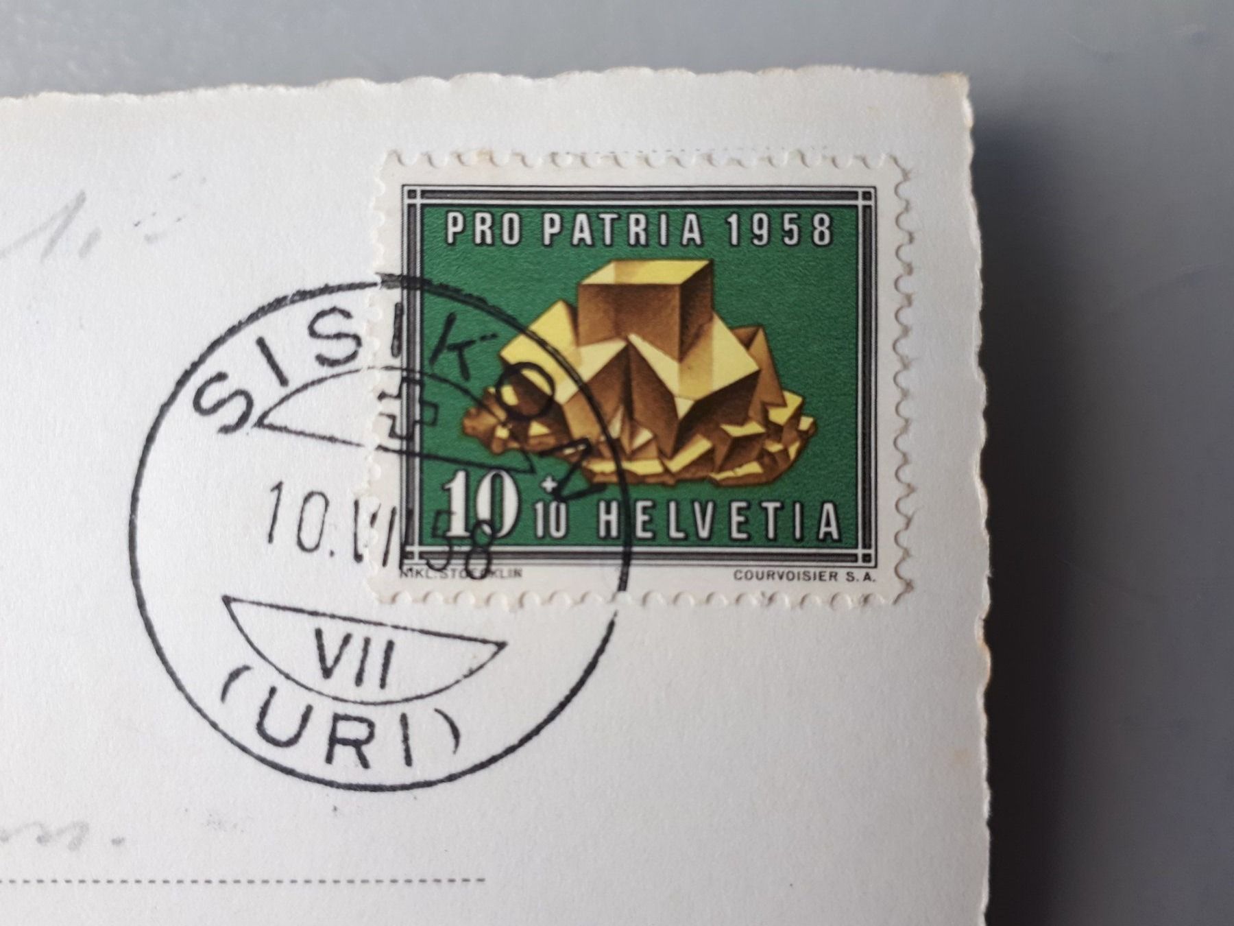 Cartoline postali: Postkarte Sisikon  mit Urirotstock 1958 – Usato da Seewen SZ venduto da SuperpumaDisplayTeam 2