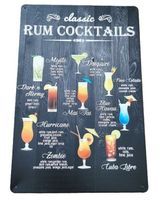 CLASSIC RUM COCKTAILS - Blechschild  (neu/OVP)