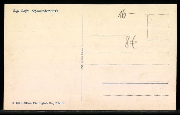 Ansichtskarten: AK Rigi-Bahn, Schnurtobelbrücke – Gebraucht aus Berlin von bartko-reher 1