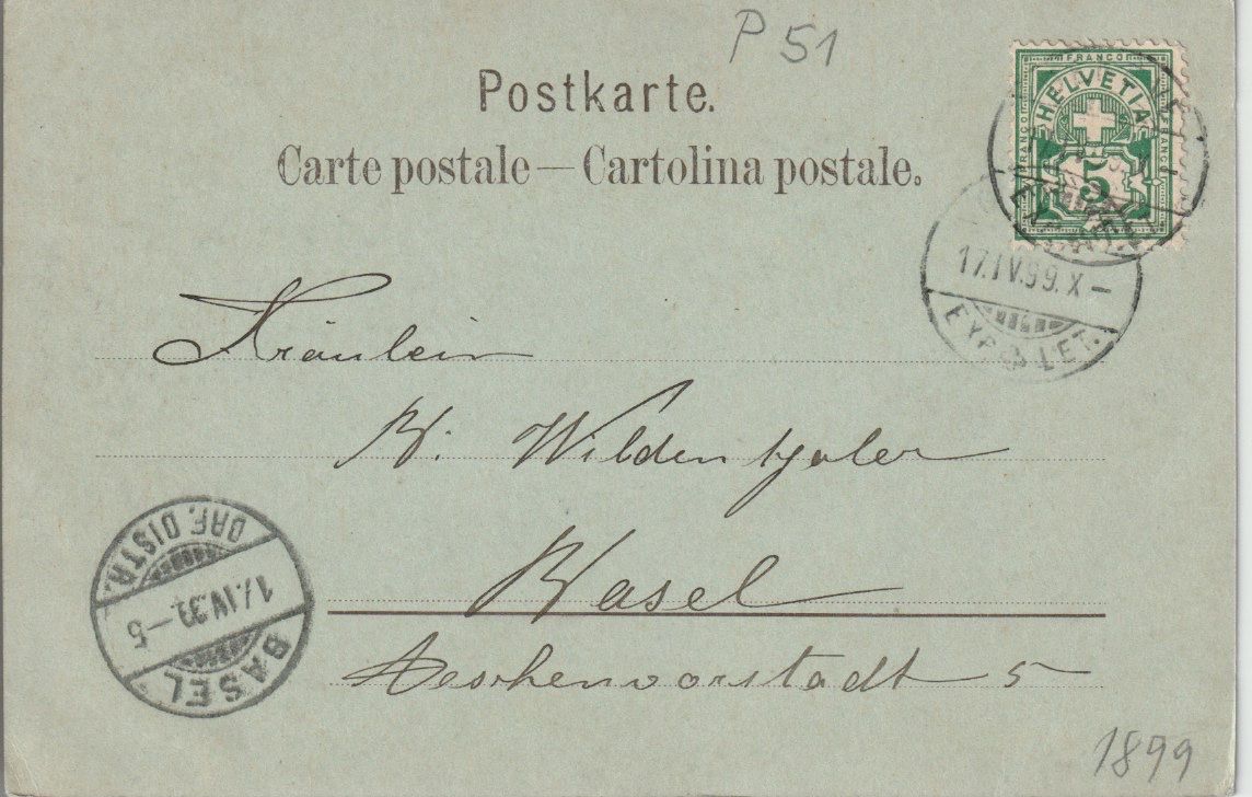 Cartoline postali: P 51 Souvenir de Genève, 1999 – Usato da Freienbach venduto da Bhaltis 1