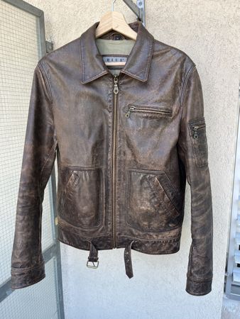 Blue Dog Lederjacke Herren Braun Vintage Gr. M Echtleder
