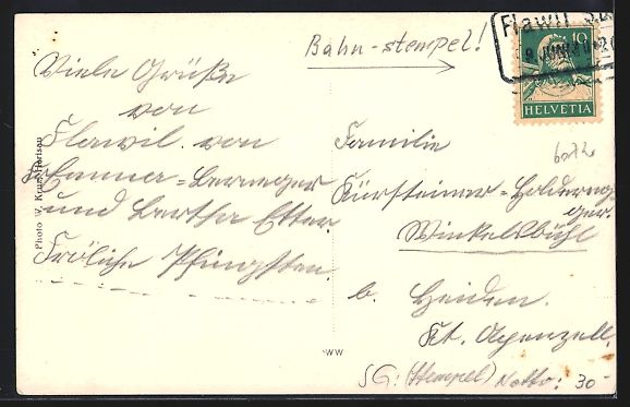 Ansichtskarten: AK Flawil, Teilansicht, 1930 – Gebraucht aus Berlin von bartko-reher 1