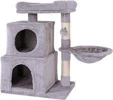 Kratzbaum Katzenbaum Kletterbaum 70cm mit 2 Höhlen Bett