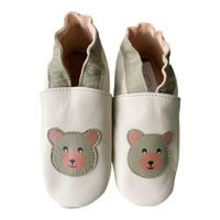 Baby Leder Finken mit Bär – Krabbelschuhe – Gr. 26 – Neu