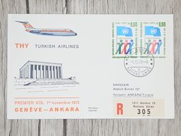 CL12 Enveloppe + Timbre Suisse / ONU 1975 Thème Aviation