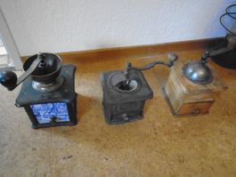 3 Antike Kaffeemühle, Handmühle, Rarität, Vintage Deko