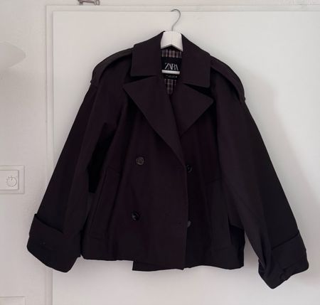 Schwarzer Zara Mantel, Grösse S