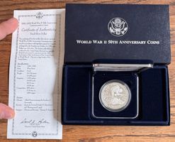 WWII 50th Anniversary Dollar 1991-1995 - Silber, Full Set!