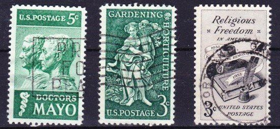 Tutti i francobolli: 3 timbres Amérique- USA  1950 Obl. – Usato da Blonay venduto da Leglaude_01