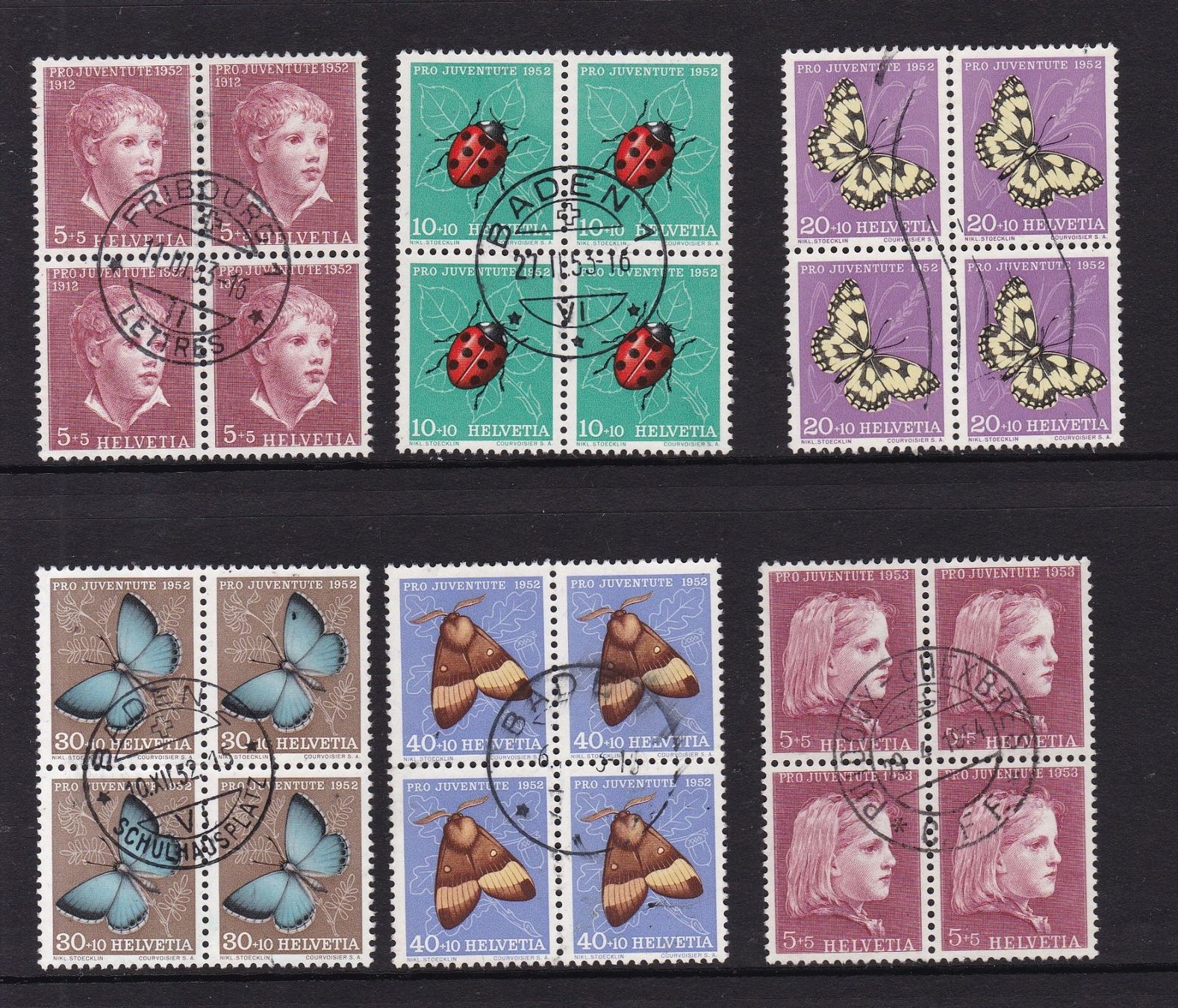 Tous les timbres: 24 Stk. Pro Juventute Viererblocks ab 1952 – D'occasion à Münchwilen AG par Nesar