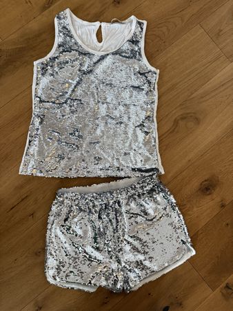 Glitzer Set, Top und Shorts, Gr. S, ideal für Sommer!