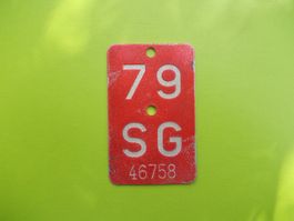 Velonummer / Fahrradnummer SG 79