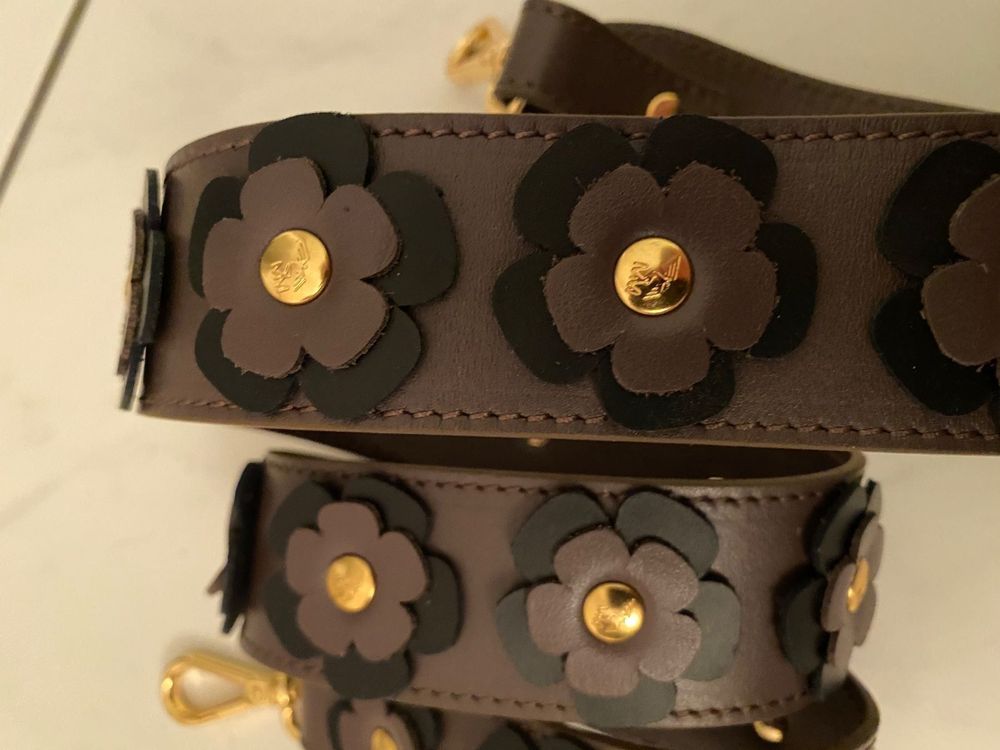 Maison Mollerus Leder Riemen Schulterriemen Blumen Daisy NEU (Neu