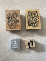 Stempel Set Blumen Schmetterling Fussabdruck