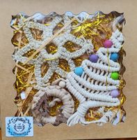 Makramee Weihnachtsschmuck Set, Handgemacht, Neu! (48)
