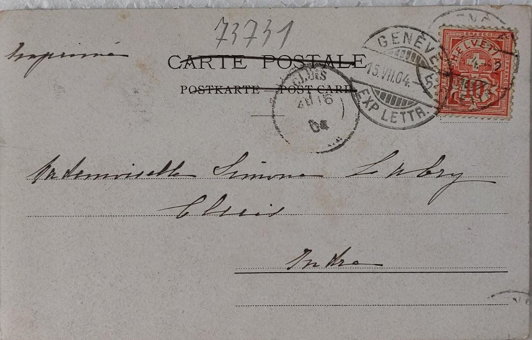 Cartoline postali: GENÈVE et vue de la Rade - 1904 – Usato da Delémont venduto da Domdom1 1