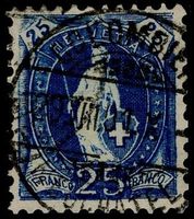 COLOMBIER - seltener Vollstempel auf Stehender Helvetia