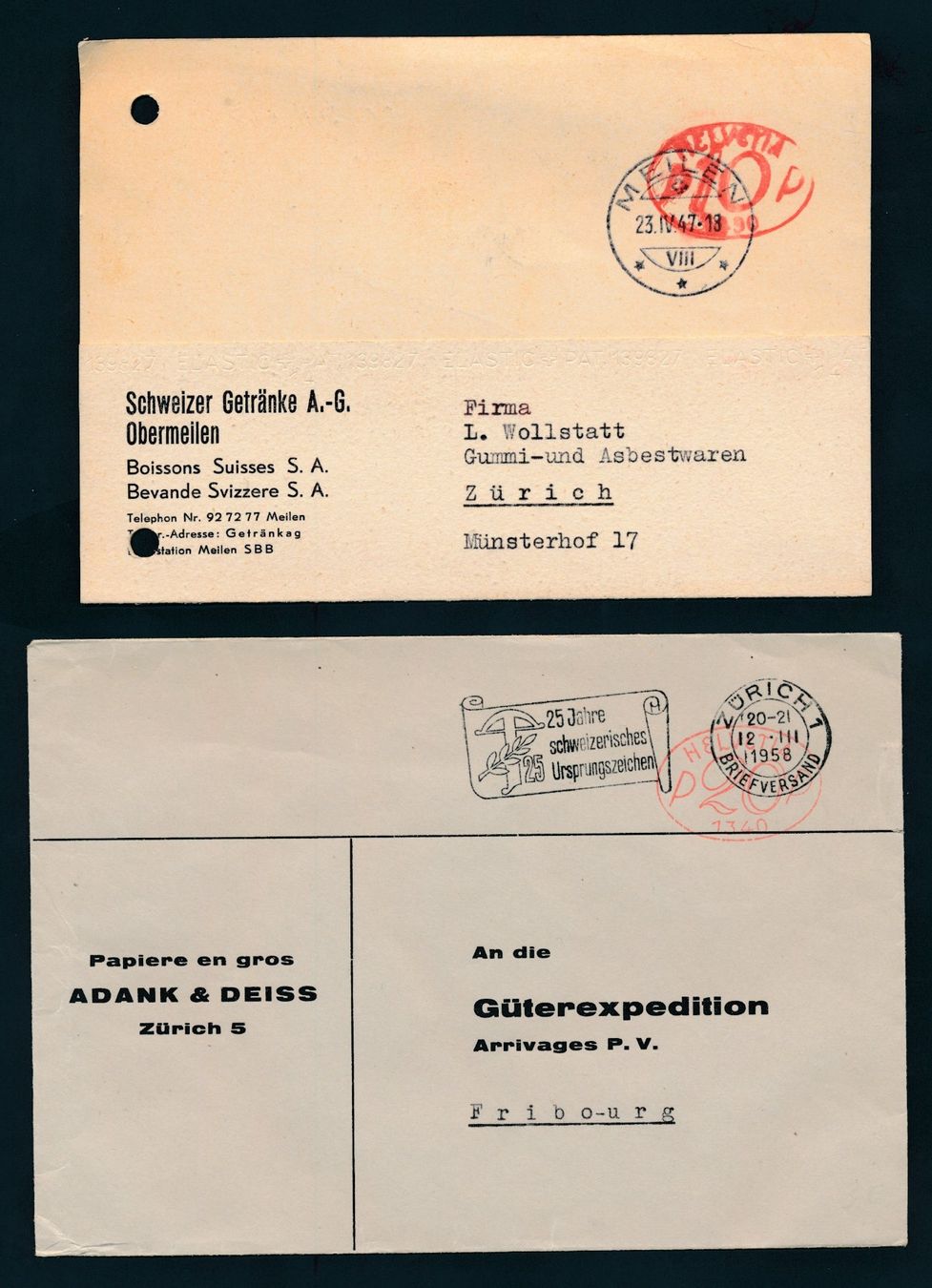 Tutti i francobolli: 4 Belege mit Absenderfreistempel – Usato da Bonau venduto da Profila3 2