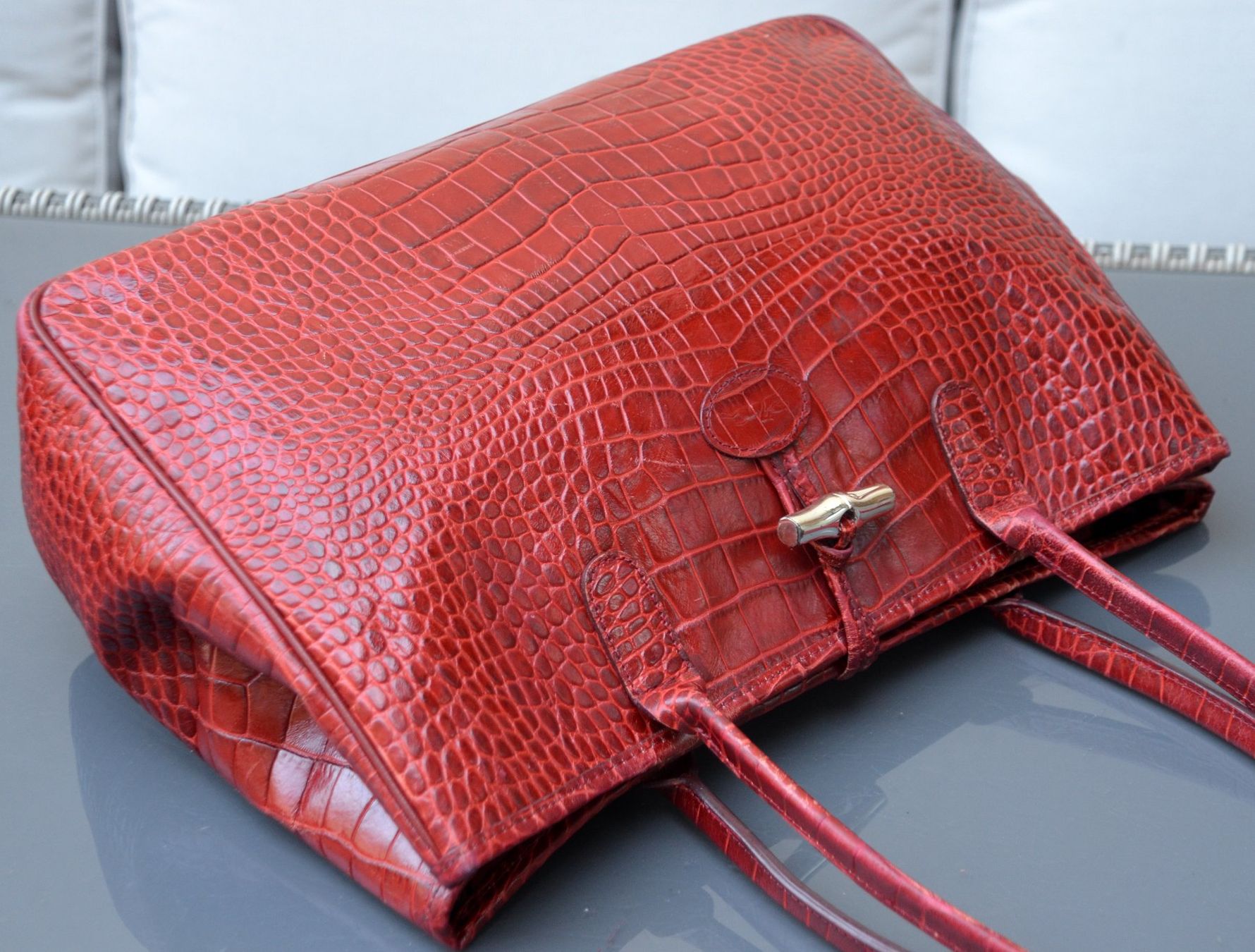 Longchamp Borse da donna: Longchamp Croco-Embossed Roseau Tasche / sac – Usato da Collonges venduto da Auganien 3
