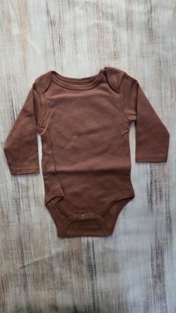 👣 Baby-Body in Schokoladenbraun - 100% Baumwolle