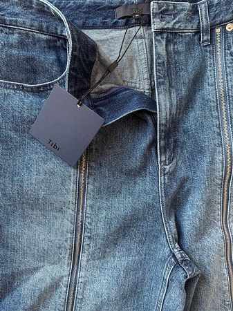 TIBI Zippered Denim Jogger
