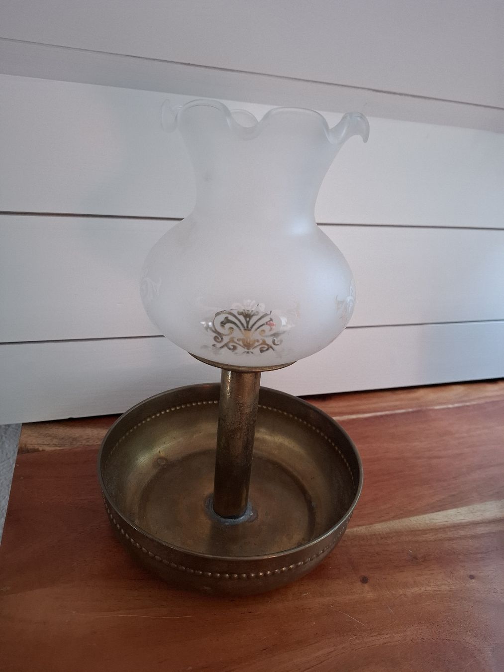 Portacandele: Antike Kerzenständer Messing Glas 1920er – Usato da Roggwil BE venduto da FCM1974