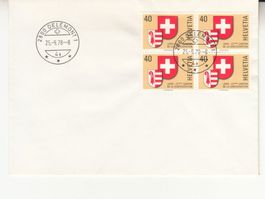 SBK 621 im 4er-Block FDC Delémont