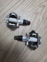 Pédales vélo VTT Shimano SPD blanches état d'usage