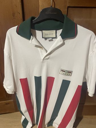 Polohemd GUCCI Grösse XXL weiss gestreift guter Zustand