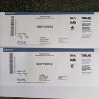 2 Tickets Deep Purple Hallenstadion 16.10.2026 Zürich