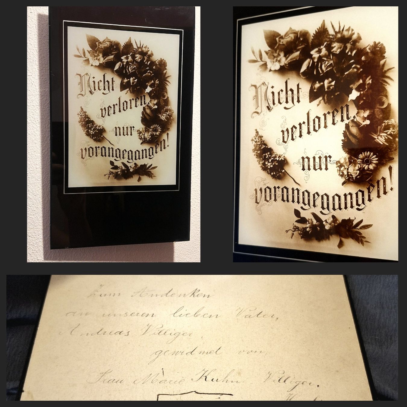 Poster & Bilder: antikes Gedenk/Bild mit Text & Blumen – Gebraucht aus Emmenbrücke von abu_9mj8 1