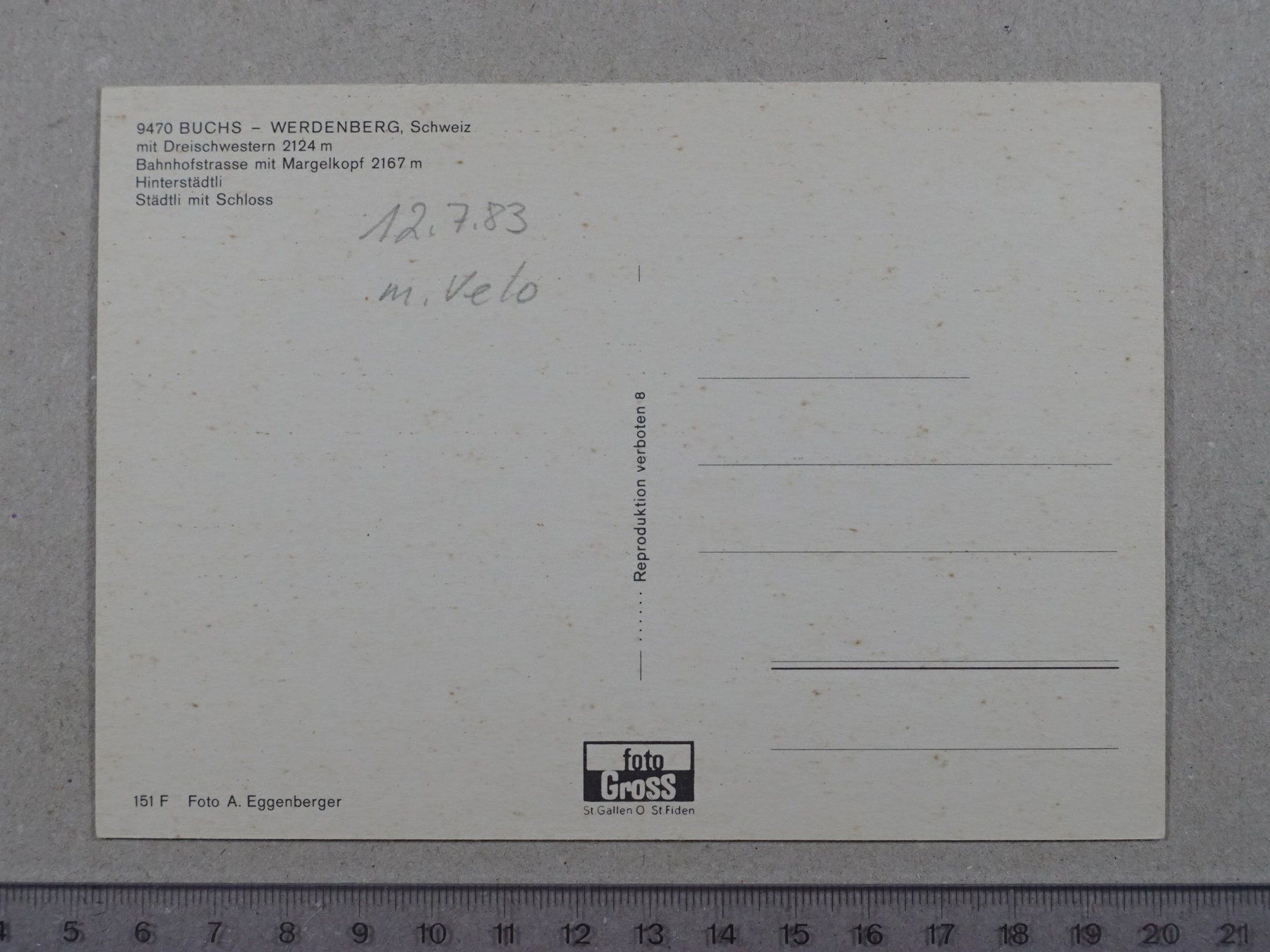 Cartoline postali: Buchs - Werdenberg – Usato da Lenzburg venduto da fh1 1