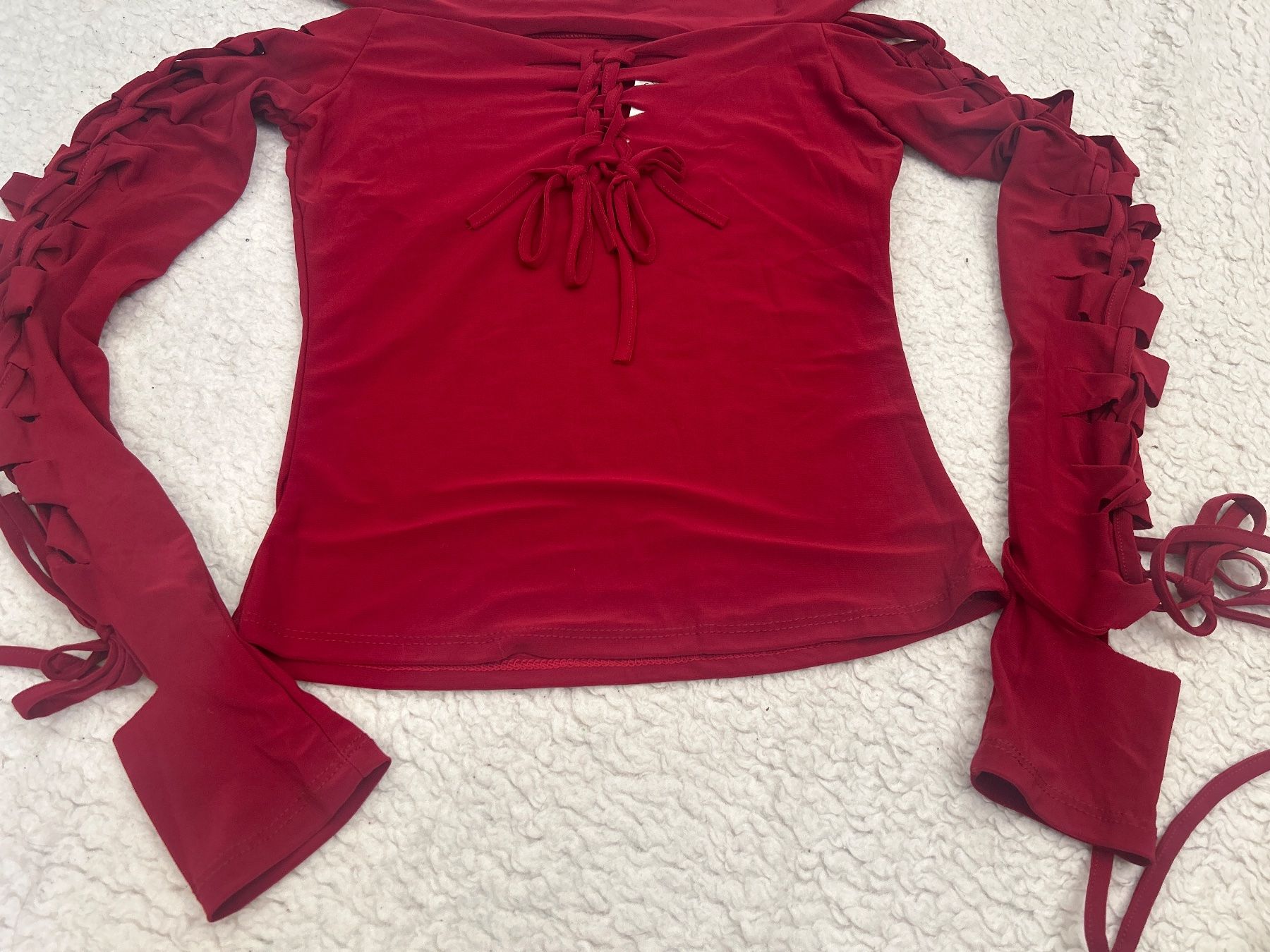 T-shirt: Rotes Oberteil mit Schnürung Gr S NEU – Nuovo e nell'imballaggio originale da Regensdorf venduto da Spyke55 3