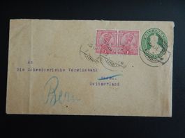 Indien British Brief von 1920 nach Schweiz gelaufen